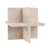 Modern Geometric Stone & Travertine Decorative Object Sculptural Accent Piece for Contemporary Interiors - 3 of 4