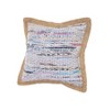 HomeRoots Set of Two 20" Aqua Ivory And Natural Striped Cotton And Jute Throw Pillows with Texture - 4 of 4