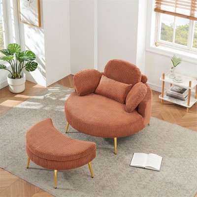 Accent Chair with Storage Ottoman,Upholstered Arm Chair with Footrest, Single Sofa Chair Reading Chair for Living Room Bedroom Office