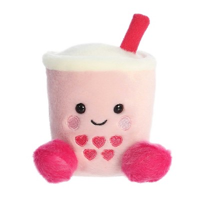 Aurora Mini Tangy Heart Boba Palm Pals Adorable Stuffed Animal Pink 5"