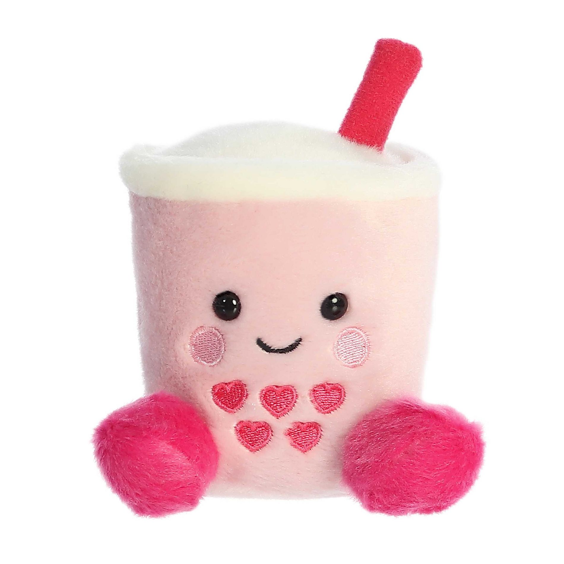 Aurora Mini Tangy Heart Boba Palm Pals Adorable Stuffed Animal Pink 5"