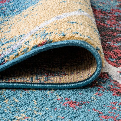 Cole 4x6 Multi/White Synthetic Trellis Area Rug