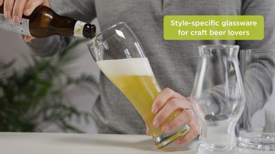 True Clear Glass IPA Beer Pint Glasses Set of 4