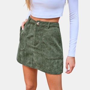 Women's Versatile Green Casual Chic Mini Skirt - Cupshe - 1 of 4
