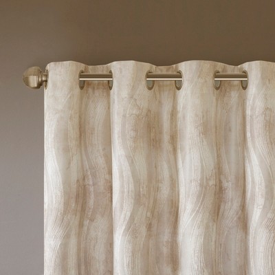 Ivory Ground Length Blackout Grommet Top Drapes