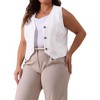 Agnes Orinda Women's Plus Size Sleeveless V-neck Button Down Fashion Vests - 2 of 4