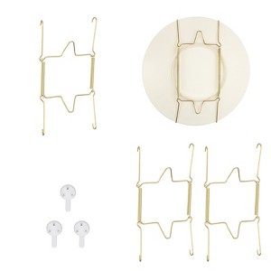 Unique Bargains Stainless Steel Invisible Wall U-shaped Plate Hangers with Traceless Nail 3 Pcs - 1 of 4