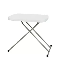 Flash Furniture Indoor/Outdoor Plastic Folding Table, Adjustable Height Commercial Grade Side Table, Laptop Table, TV Tray