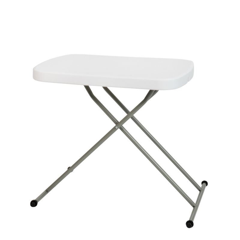 Emma and Oliver Height Adjustable Plastic Folding TV Tray/Laptop Table in Granite White, 1 of 15
