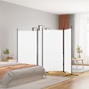 vidaXL 4-Panel Room Divider - Fabric Screen with Foldable Design - White Room Partition for Privacy Enhancement - Modern, Space Saving Home Furniture - 2 of 4