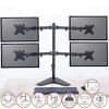 Quadruple Monitor Mount  Freestanding Monitor Arm with 4 Adjustable VESA Mounts  Black  Stand Steady - 2 of 4