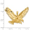 Black Bow Jewelry 14k Yellow Gold Large 2D Textured Eagle Pendant - 3 of 4