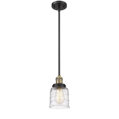 Bell - 1 Light Stem Hung Mini Pendant In Industrial Style-10 Inches Tall and 5 Inches Wide