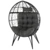 VisioGear Egg Chairs, Patio Egg Chair with Cushion and Pillow, Oversized Large Egg Chairs for Porch, Gray, 40.6*"30.3*"58.5" - 4 of 4