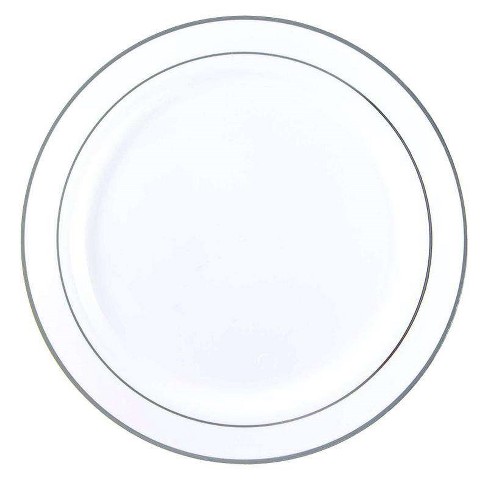 White Premium Plastic Dinner Plates 16ct