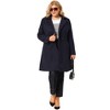 Agnes Orinda Women's Plus Size Notched Lapel Single Breasted Back Split Winter Long Pea Coats - 3 of 4