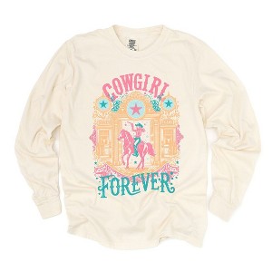 Simply Sage Market Women's Cowgirl Forever Long Sleeve Garment Dyed Tee - 1 of 4