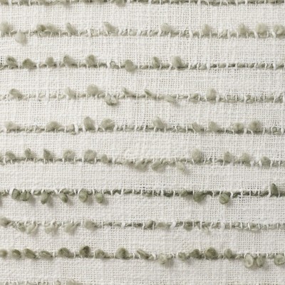 Sage Green Cotton and Polyester Square Throw Pillow with Fringe Edges