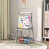 FONTOI Art Easel for Kids, Double Sided Kids Art Easel with Paper Roll, Chalkboard & Storage, Standing Toddler Easel, Gray, 19.7"*42.5"*20.1" - 2 of 4