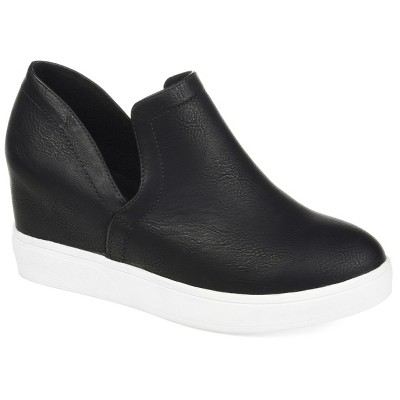 Journee Collection Womens Cardi Round Toe Slip On Wedge Sneakers