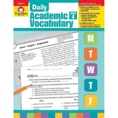 Daily Academic Vocabulary Grade 4 - by  Evan-Moor Educational Publishers (Mixed Media Product)