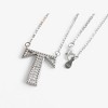 Anna-Kaci Silver Tone Initial Letter Pendant Necklace with Crystal Rhinestone Accents - 4 of 4