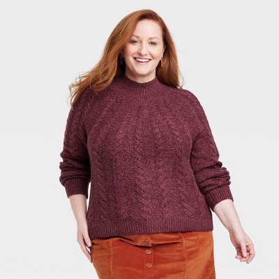 Plus size mock turtleneck sale