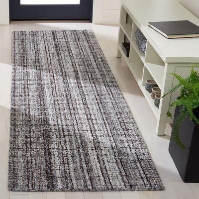 Hand-Tufted Grey Wool Abstract Rectangular Area Rug, 9' x 12'