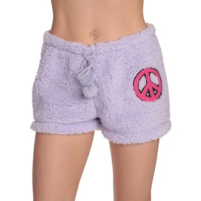 Just Love Womens Plush Faux Sherling Soft Pajama Shorts - PJ Bottoms Sleepwear
