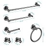 ChicFurnit Bathroom Towel Holder 6 Piece Wall Mount Set for Easy Installation and Modern Organization, Gray, 24.8"*8.3"*2.8" - 3 of 4