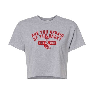 Women's - Are You Afraid of the Dark - Red Match Logo Cropped Graphic T-Shirt - 1 of 4