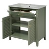 NicBex 29.9" Bathroom Storage Cabinet with Sink, Bathroom Cabinets with 2 Spacious Cabinet Doors, 1 Flip Drawer for Bathroom, Green - 2 of 4