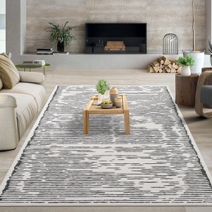 Washable Striped Area Rug Non-Slip Strip Rugs for Living Room Low Pile Floor Carpet Rugs for Bedroom Dining Room Home Office - 1 of 4