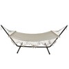 Northlight 47" x 78" Solid Macrame Hammock - White/Brown - image 3 of 4