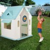 Kids Cottage Playhouse with Magnetic Dartboard, Basketball Hoop, Ring Toss & Soccer Goal – Indoor & Outdoor Playhouse - 4 of 4