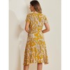 Allegra K Women's Tie Waist Beach Tropical Floral Printed Midi Wrap Dress - 4 of 4