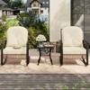 Jojoka
 3 PCS Patio Rocking Chairs Outdoor Rattan Bistro Set, Patio Conversation Sets with Coffee Table - 4 of 4