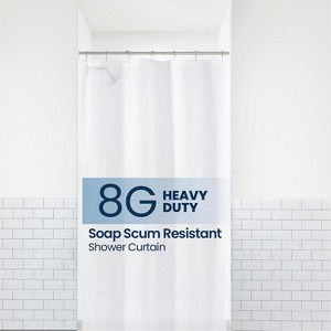 LiBa Premium 8G PEVA Bathroom Shower Curtain Liner - Waterproof, Non-Toxic, Thick Plastic with Rustproof Grommets - 1 of 4