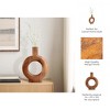 Mango Wood Decorative Vase - Round Hollow Design - Rustic Minimalist Table Decor - Ideal for Living Room, Bedroom & Office - 4 of 4