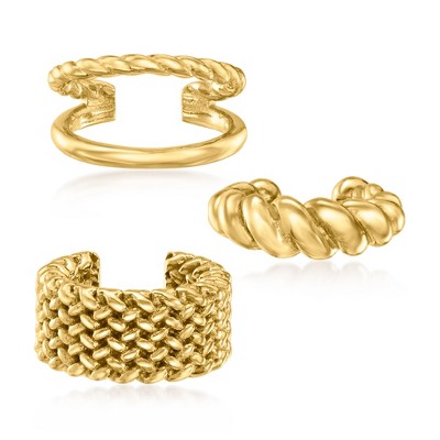 Ross-Simons 18kt Gold Over Sterling Jewelry Set: 3 Ear Cuffs