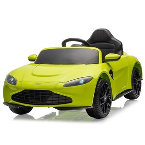 12V Ride on Sports Car for Kids, Licensed Aston Martin Battery Powered Car Toddles, Ride on Toy with RC, Horn, Soft Start - 1 of 4