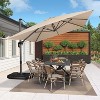 PURPLE LEAF 10' X 13' Patio Umbrella Outdoor Cantilever Rectangle Umbrella Aluminum Umbrella with 360-degree Rotation for Garden Pool Patio - 2 of 4