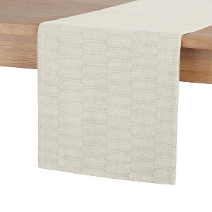 Martha Stewart Honeycomb Modern Farmhouse Reversible Table Runner - 1 of 4