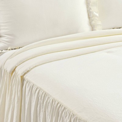 Lush Decor 3pc King Ella Lace Ruffle Bedspread Set Ivory - Lush Décor: Elegant Polyester Bedding, Plain Weave, Lightweight — фото 2