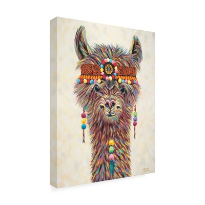 Trademark Fine Art -Carolee Vitaletti 'Hippie Llama Ii' Canvas Art