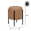 JONATHAN Y Silvia Modern Minimalist Round Backless Metal/Vegan Leather Cushioned Vanity Stool - 3 of 4