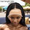 Unique Bargains Women's Straight Long Hair Wig 13x4in 180 Real Human Hair Black 1 Pc - 4 of 4