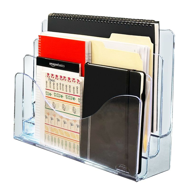 Azar Displays Three Tier File and Brochure Desktop Wall Organizer Holder with Dividers, 5 of 12