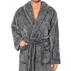 PAVILIA Mens Soft Robe, Plush Fluffy Fleece Bathrobe Men, Long Faux Shearling Shaggy Spa with Shawl Collar - image 3 of 4