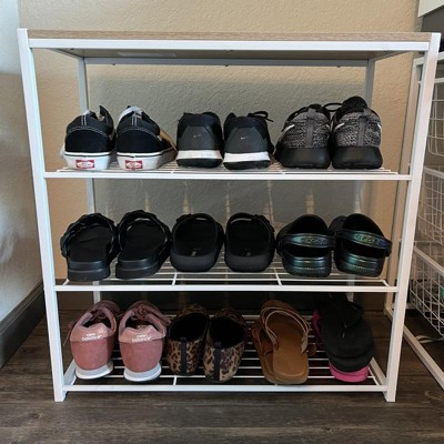 4 Tier Shoe Rack Brass With Walnut Wood - Brightroom™ : Target